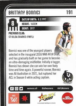 2023 Select AFL Footy Stars #191 Brittany Bonnici Back